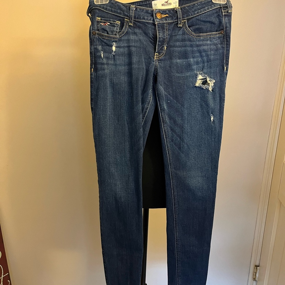 Women's Blue Distressed Jeans